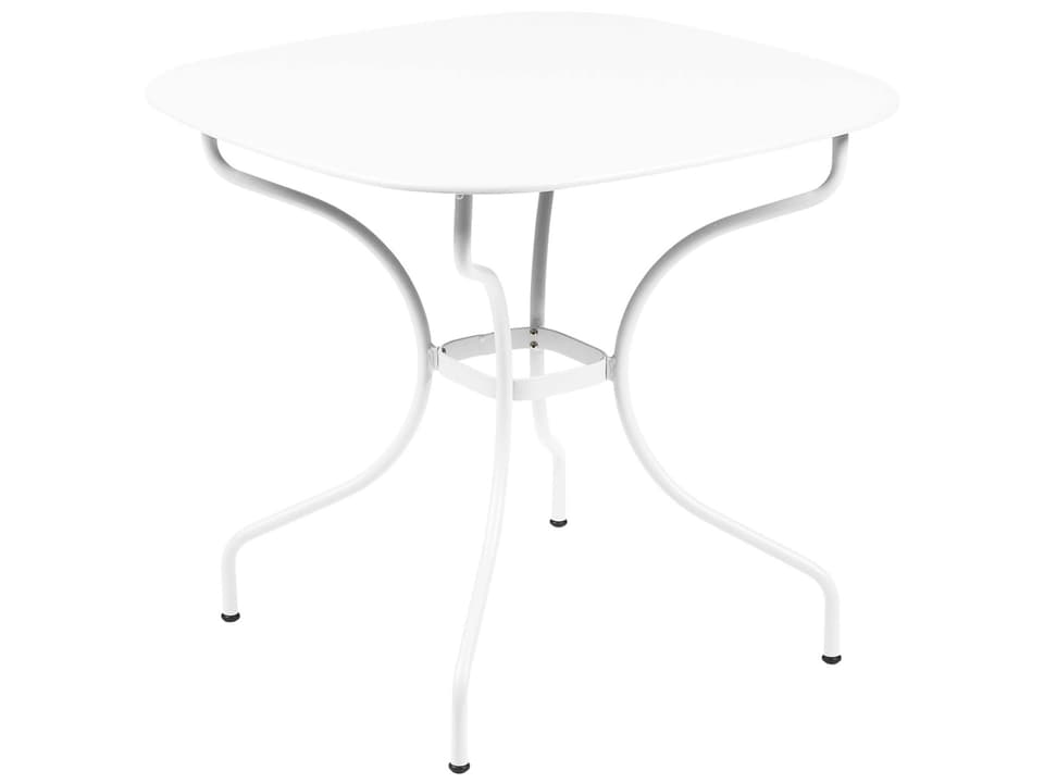 Opera+ 32 Inch Square Steel Dining Table with Umbrella Hole