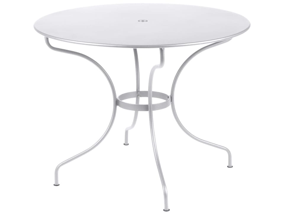 Opera+ 46 Inch Round Steel Dining Table with Umbrella Hole