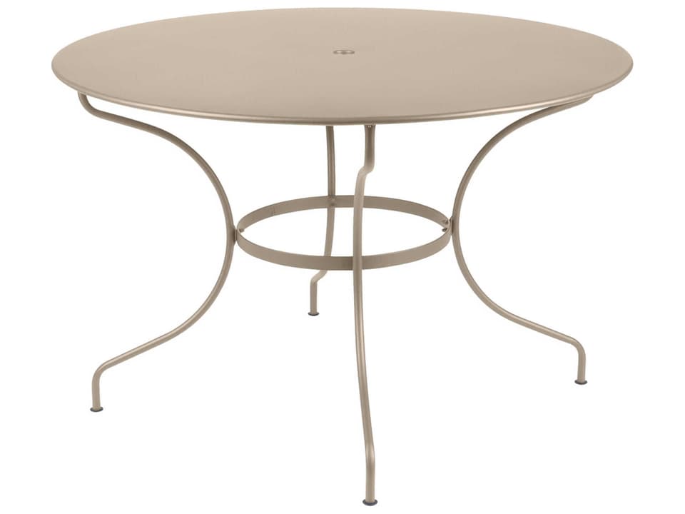 Opera+ 46-Inch Round Steel Dining Table with Umbrella Hole