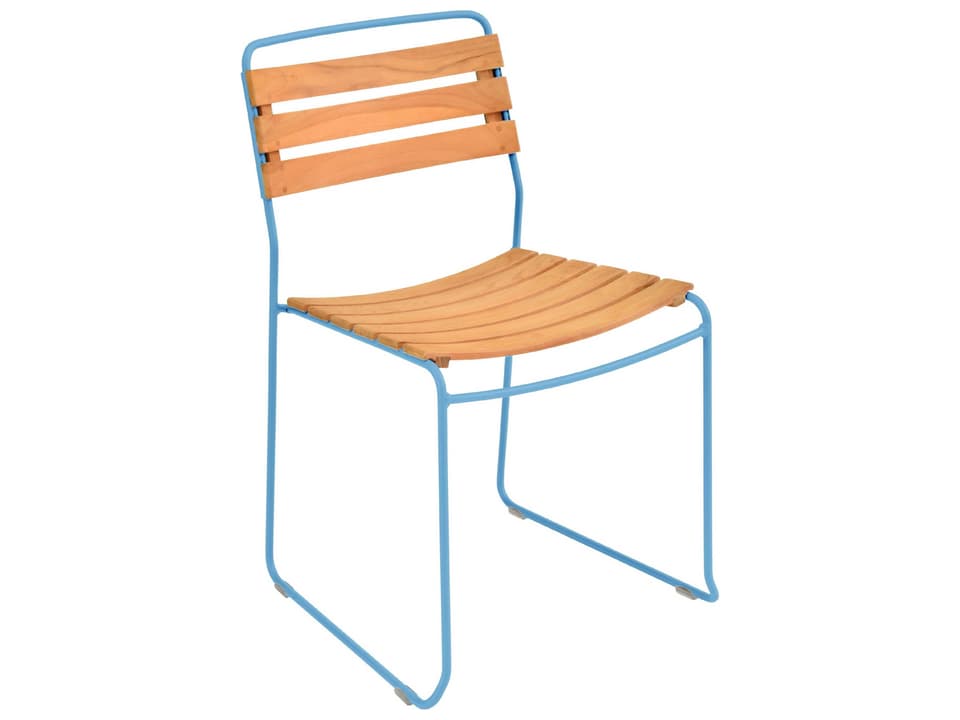 Surprising Steel Teak Dining Chair Set of 2