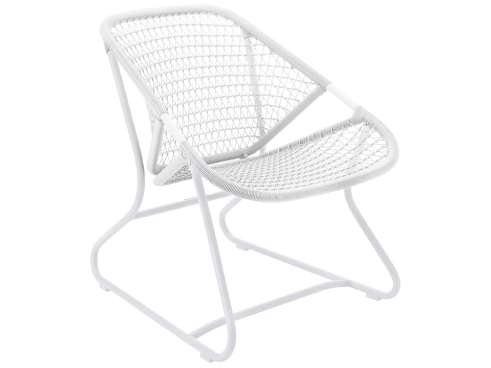 Sixties Low Armchair with Woven Resin Seat