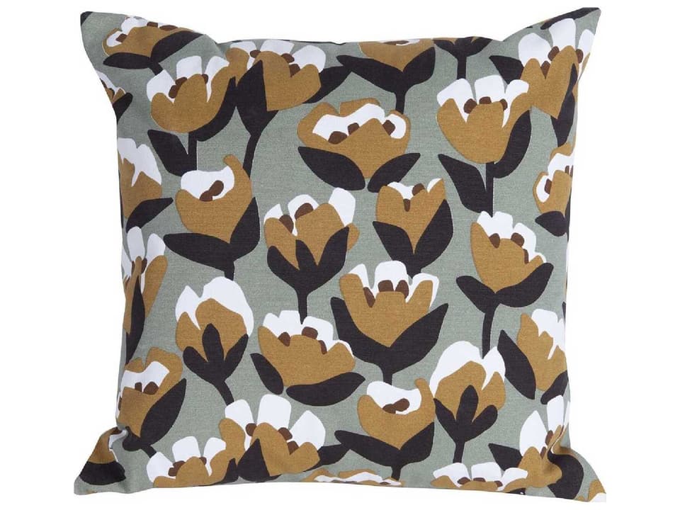 Bouquet Sauvage Tulip Outdoor Cushion in Gingerbread