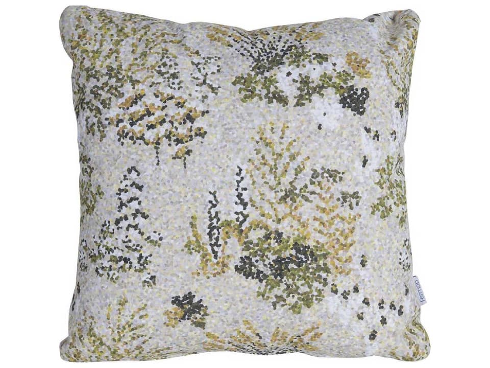 Bouquet Sauvage Pixels Outdoor Pillow in Gingerbread