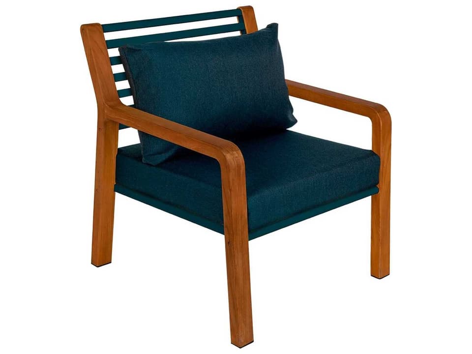 Somerset Teak Cushion Lounge Chair with Sunbrella in Natte Canvas