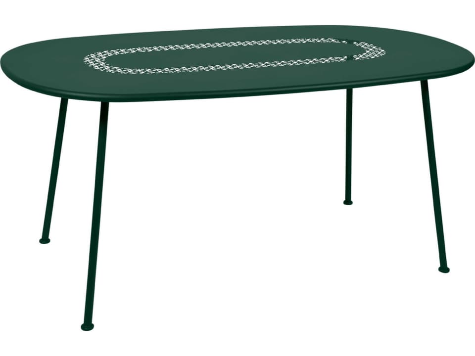 Lorette Oval Dining Table with Perforated Steel Top