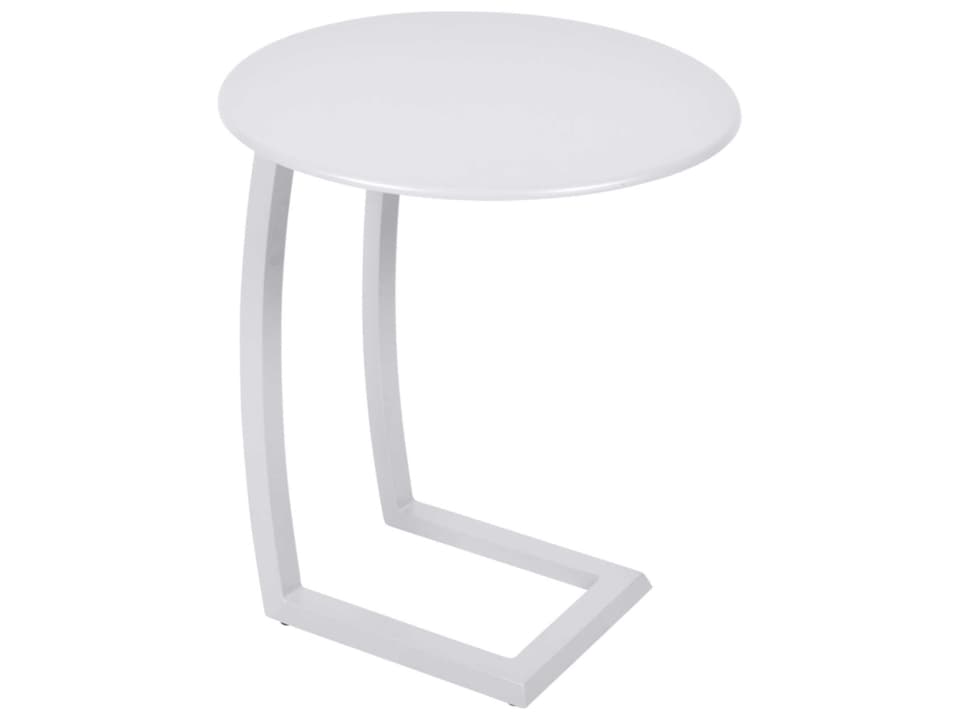 Alize 19-Inch Round Offset End Table in Aluminum