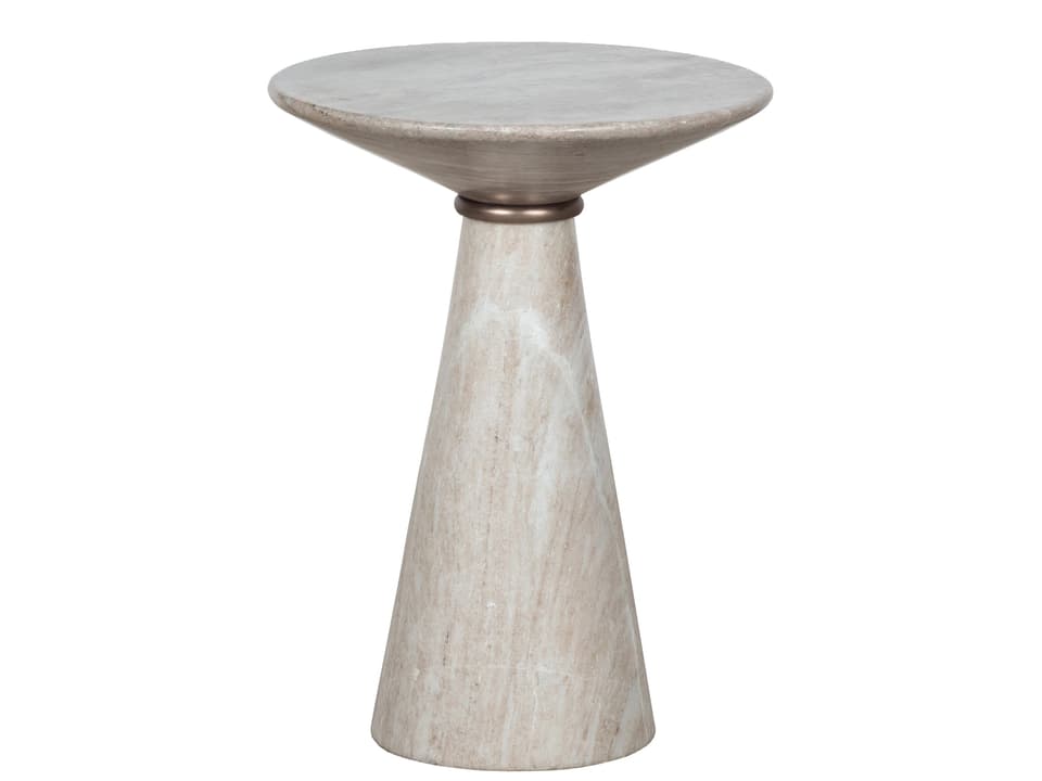 Sundries Rivers Round Marble Bronze Drink Table