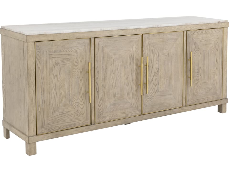 Alchemy 78-Inch Oak Wood Sideboard with Marble Top