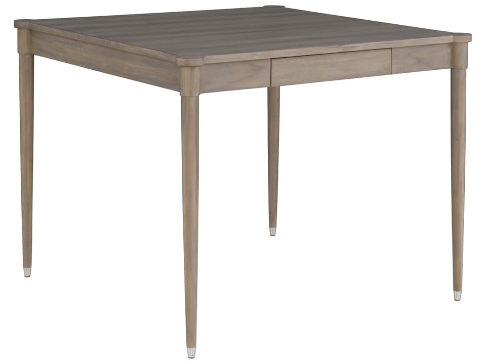 Freya Square Game Table in Natural Wood and Nickel