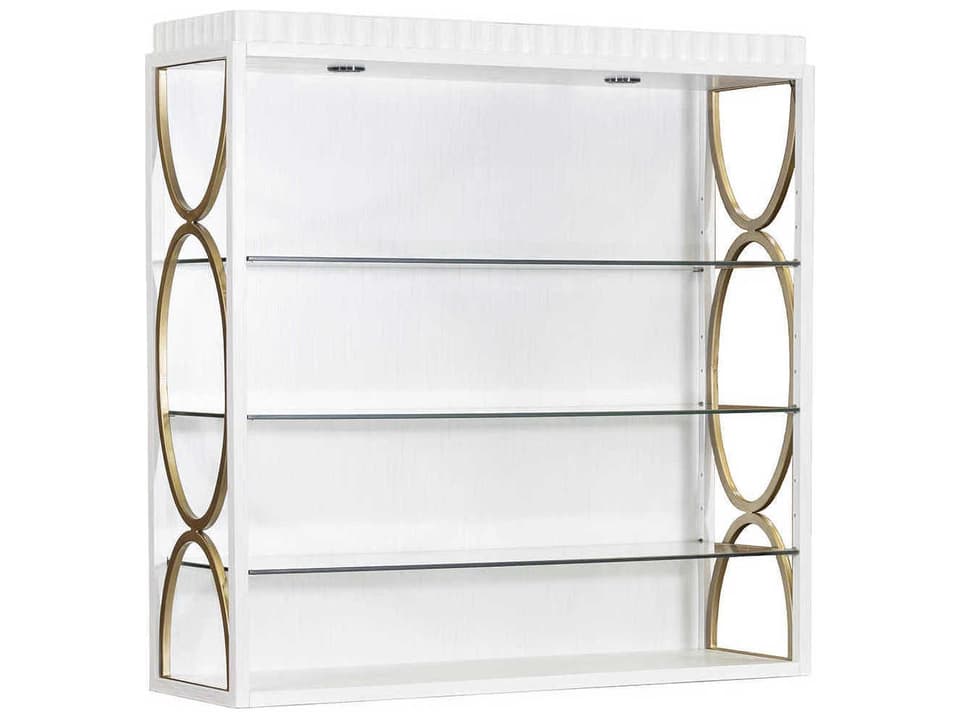 East Camden Deck Hutch in Pearl with Antique Brass Accents