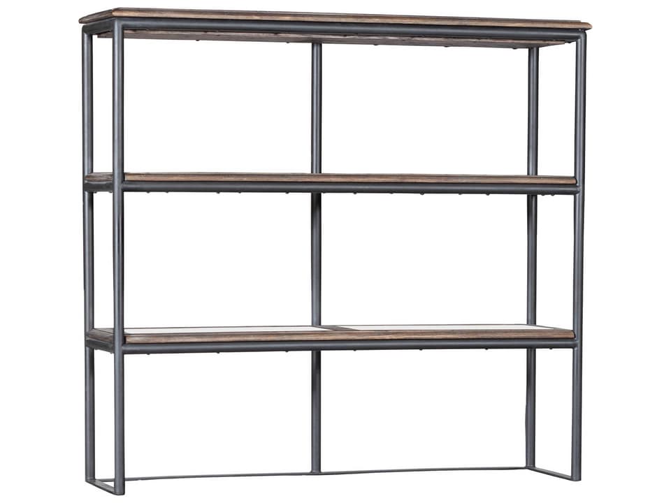 Rustique Lateral File Deck in Rustique Finish with Glass Shelves