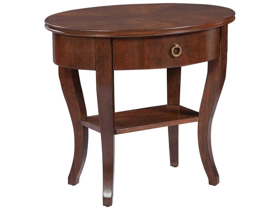 Grandview Oval Wood End Table in Candlelight Finish