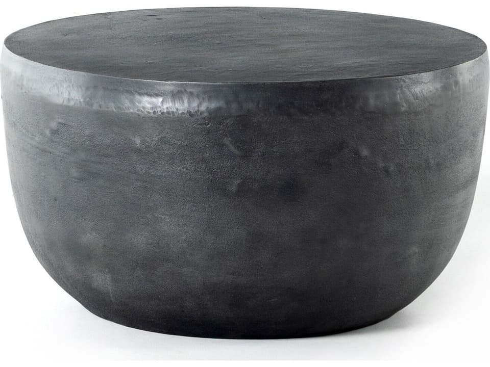 Marlow Aged Grey Aluminum Round End Table