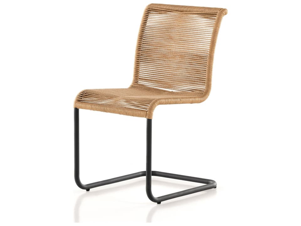 Grass Roots Grover Dining Chair with Iron Frame and Vintage Natural Rope