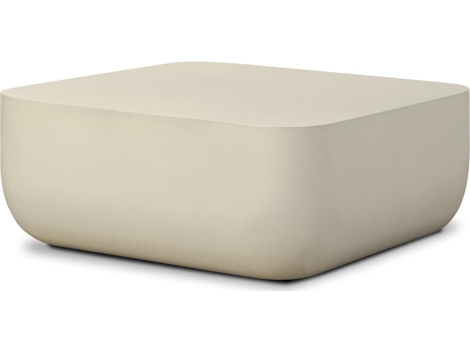 Ivan Square Coffee Table in White Concrete