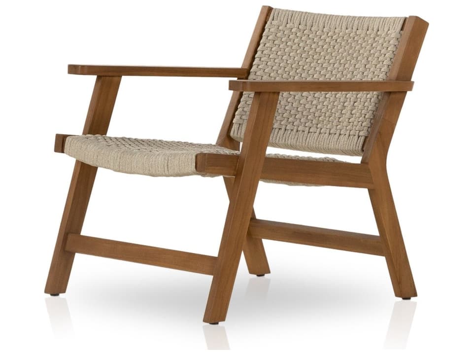 Solano Rope Polypropylene Lounge Chair in Natural Teak