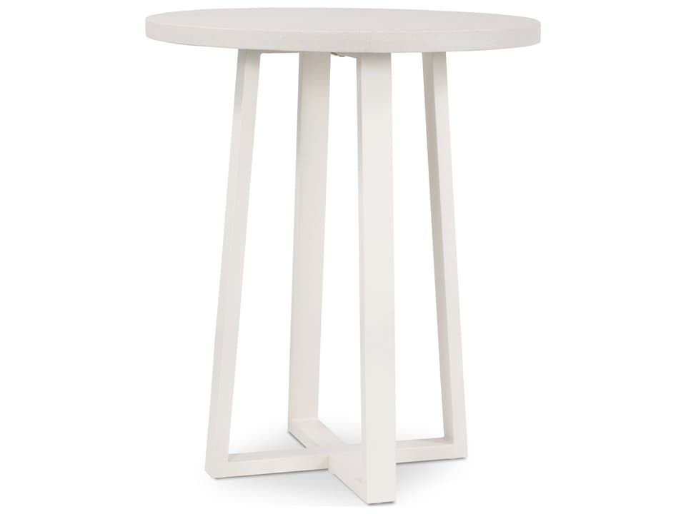 Globetrotter Outdoor Natural White / Sand Resin Metal Stone Teak Round Counter Table