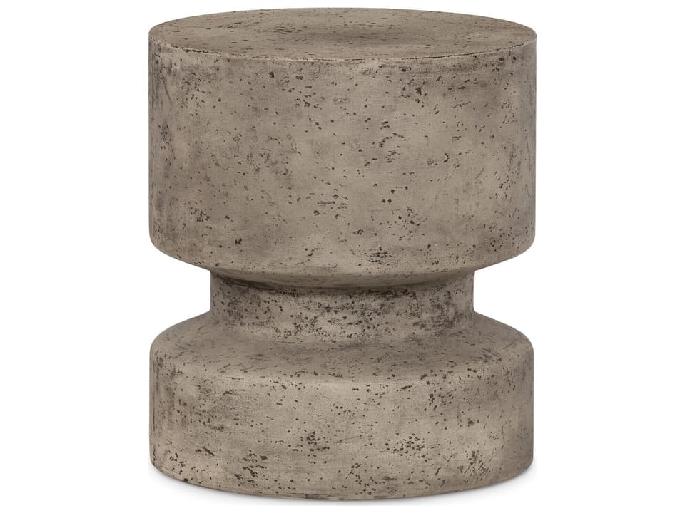 Nahla Concrete Outdoor End Table in Graphite