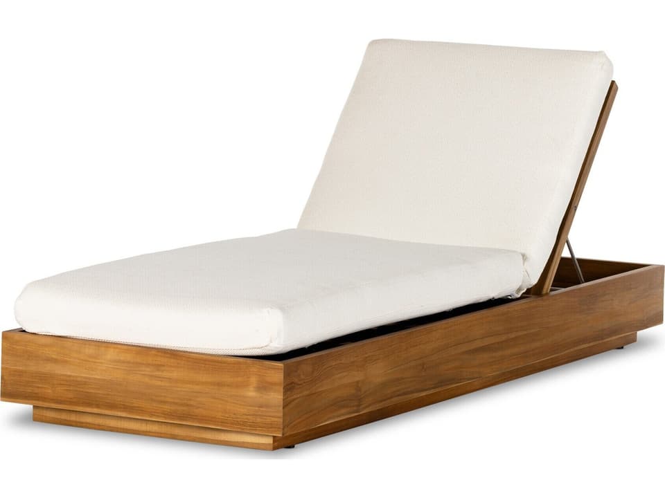 Globetrotter Outdoor Faye Cream / Natural Teak Chaise Lounge