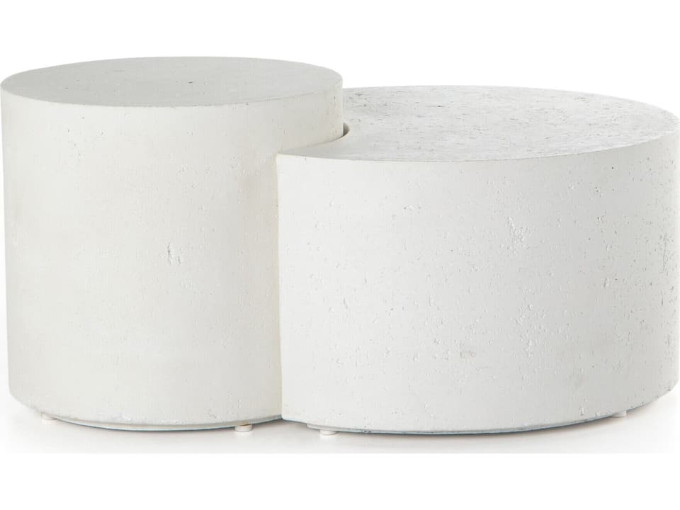 Constantine Meza Concrete Nesting Coffee Tables in Textured White