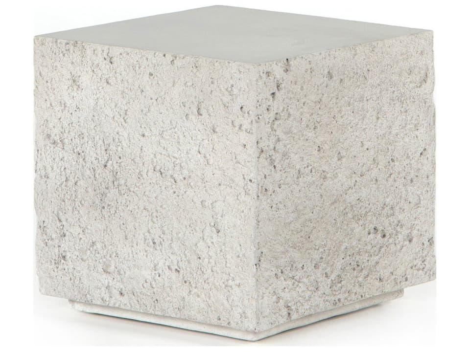 Constantine Blanc White Concrete Square End Table
