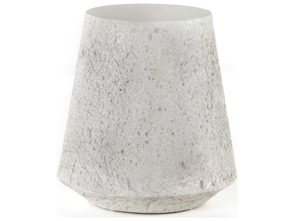 Constantine Otero Concrete Round End Table in Blanc White