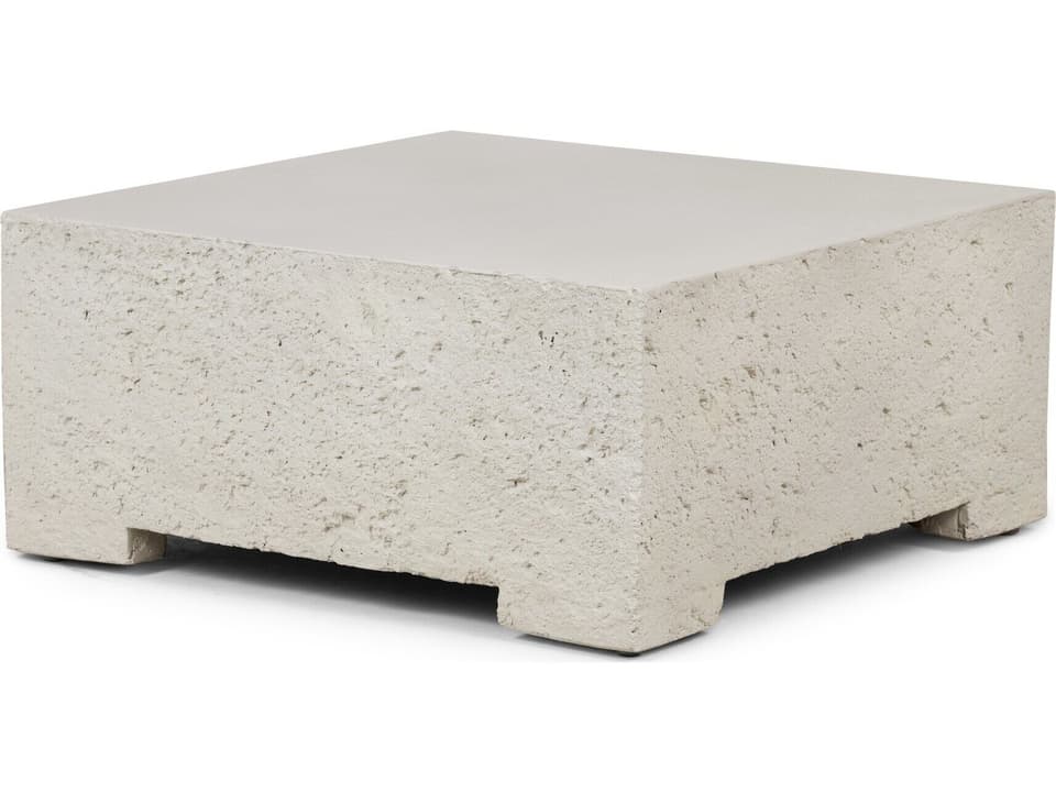 Constantine Square Concrete Coffee Table in Blanc White Matte White