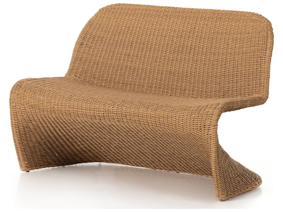 Grass Roots Portia 50 Inch Polyethylene Dining Bench in Vintage Natural