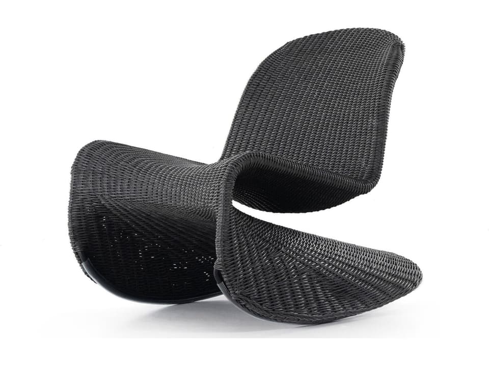 Grass Roots Polyethylene Wicker Rocking Chair in Vintage Coal