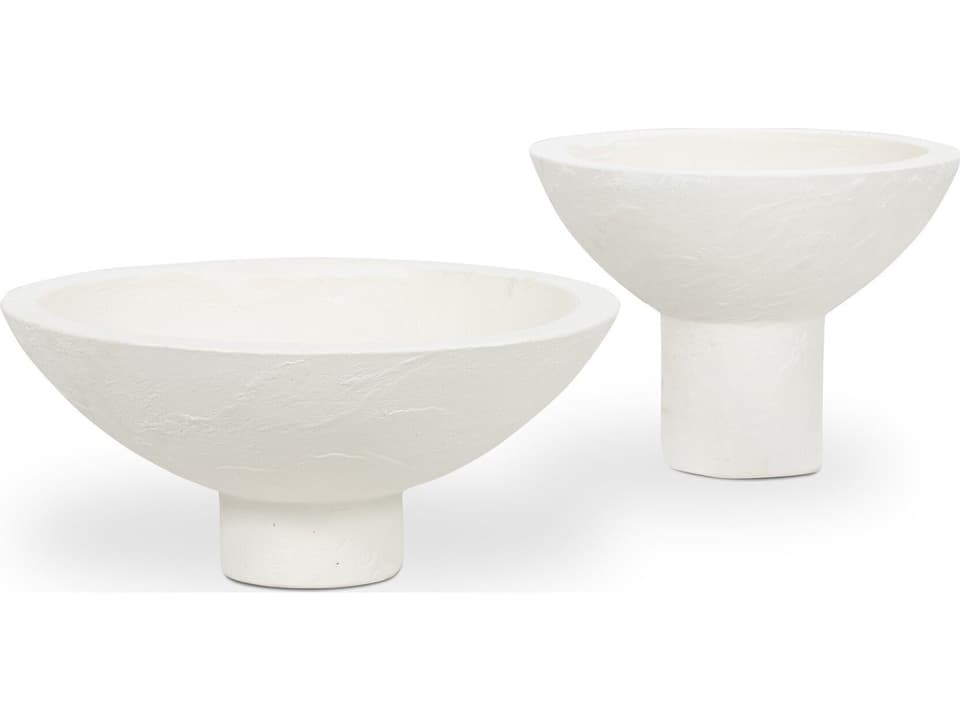 Globetrotter Outdoor Plaster Molded Concrete Planter Set of 2