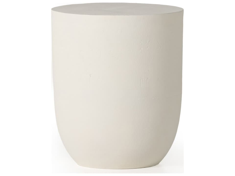 Marlow Basil Matte White Cast Aluminum Round Drink Table