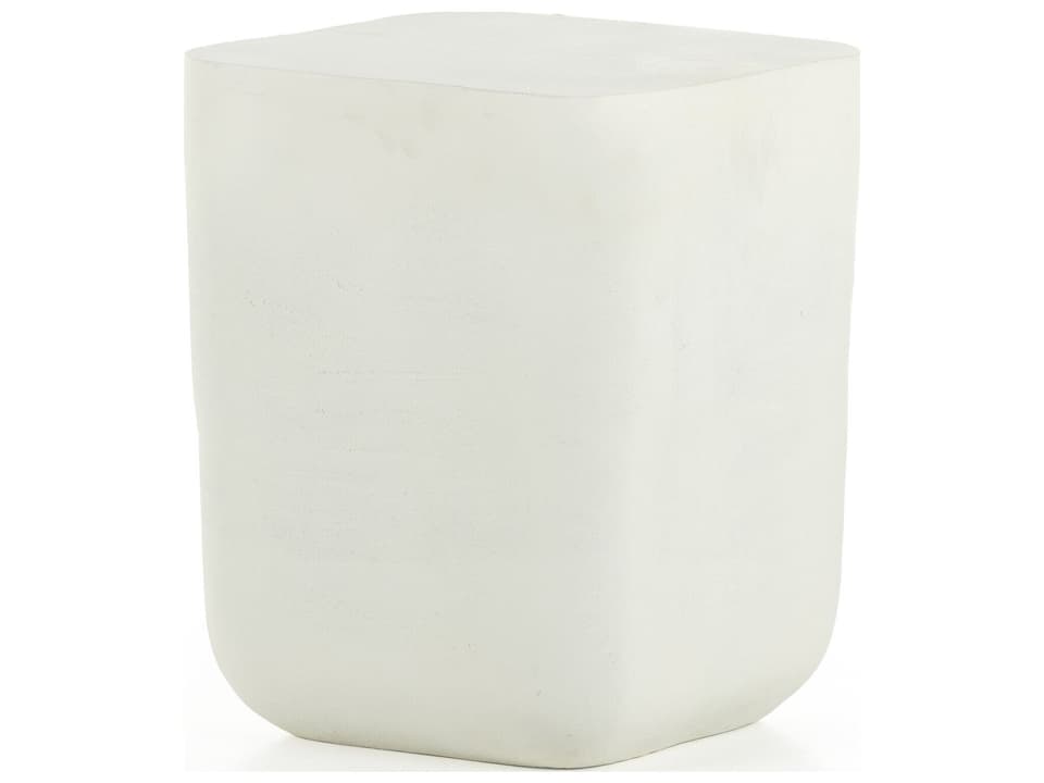 Basil Square Drink Table in Matte White