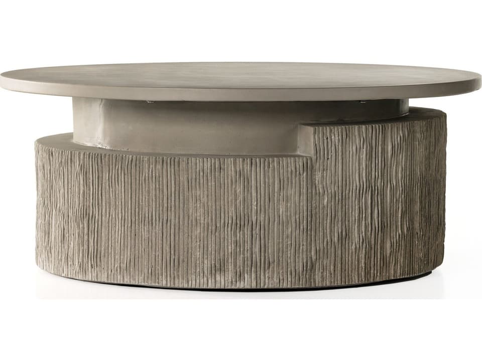 Constantine Flint Textured Concrete Round Coffee Table