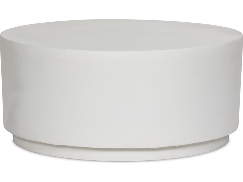 Javi Round Coffee Table in Matte White Cast Aluminum