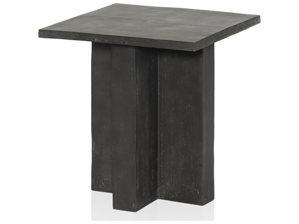 Terrell Square End Table in Aged Grey Aluminum