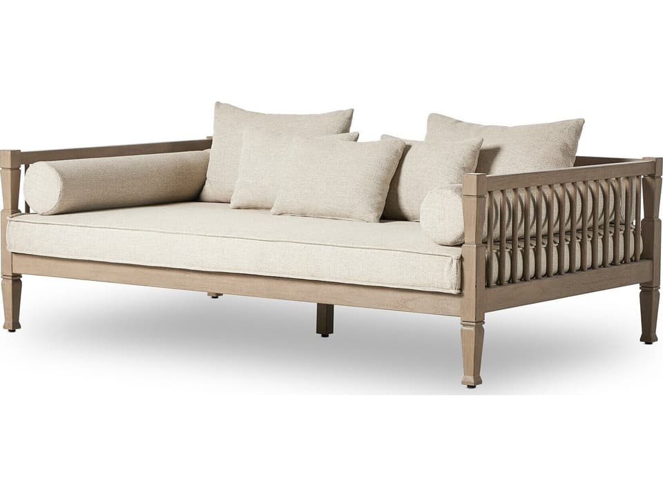 Amero 86-Inch Teak Sofa in Washed Brown