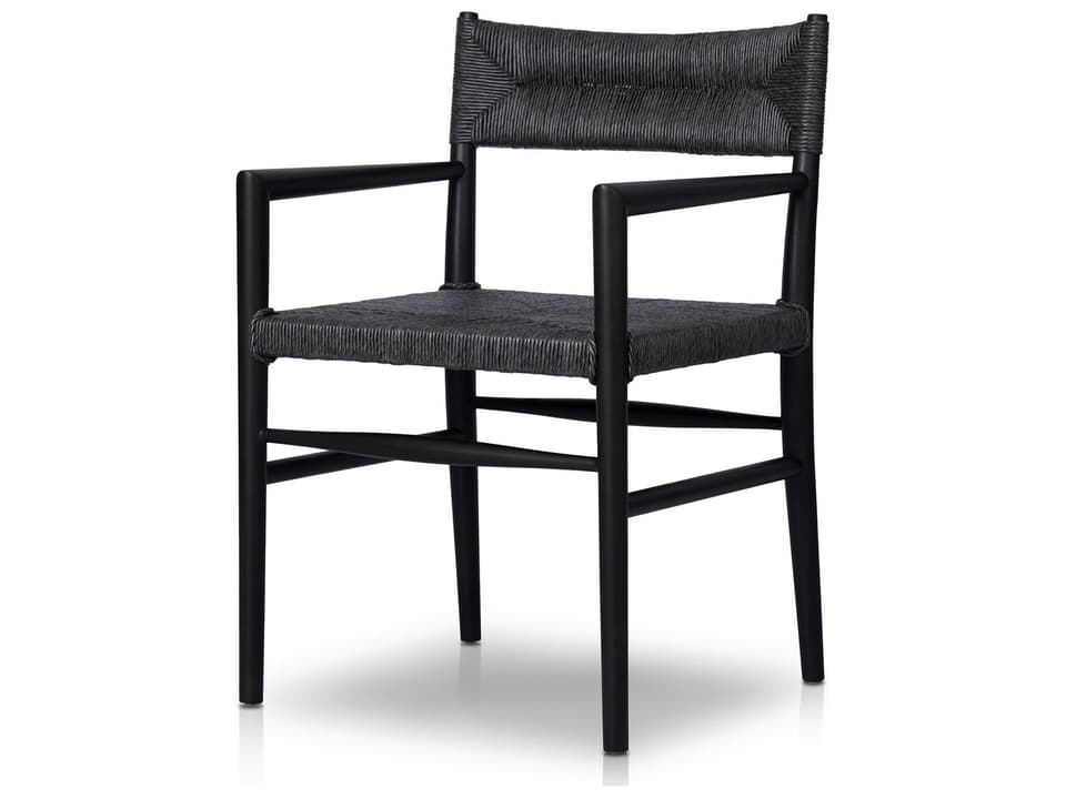 Grass Roots Lomas Teak Wicker Dining Armchair in Black Teak