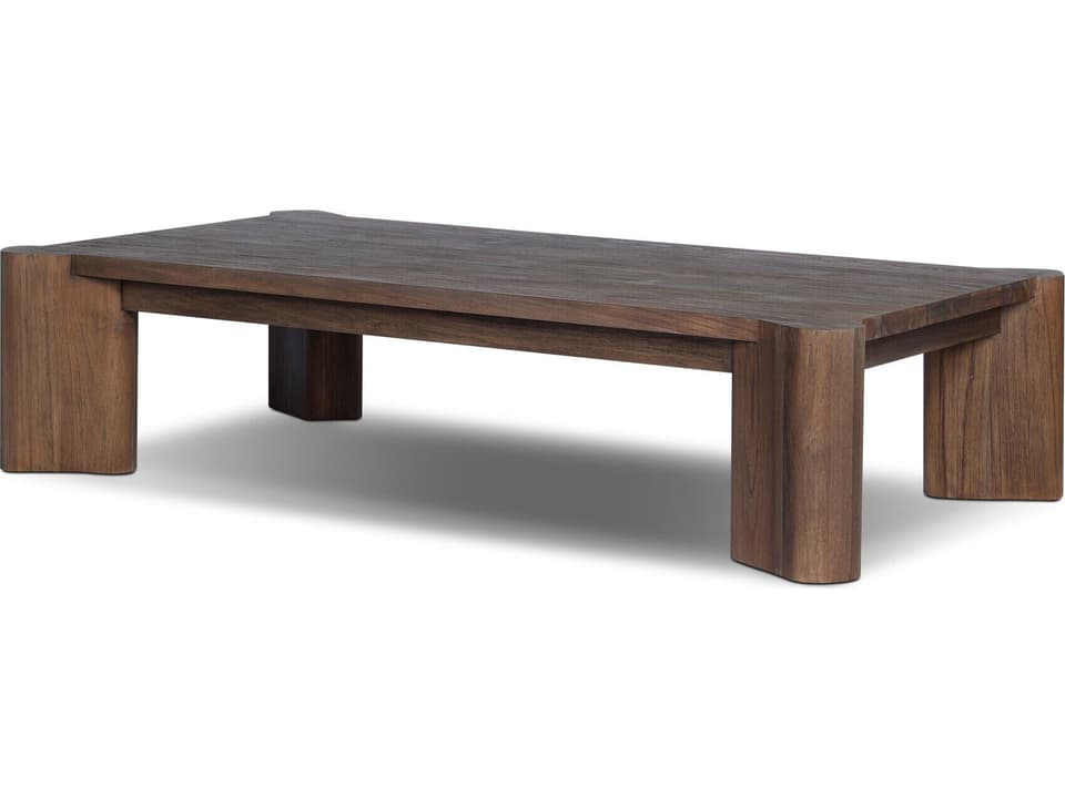 Soho Reclaimed Wood Outdoor Coffee Table in Stained Saddle Brown