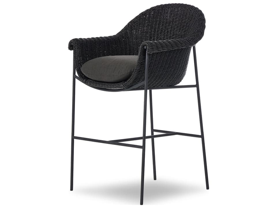 Suerte Stool Faux Black Hyacinth Bar