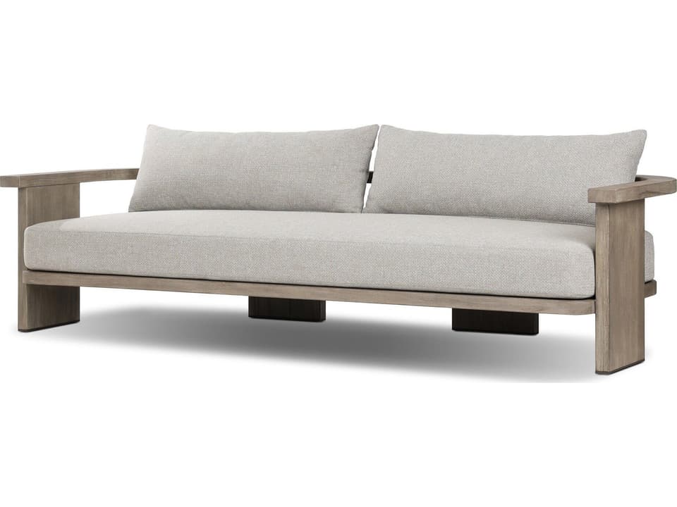 Tahana 96-Inch Outdoor Sofa with Olefin Cushions in Hayes Fog