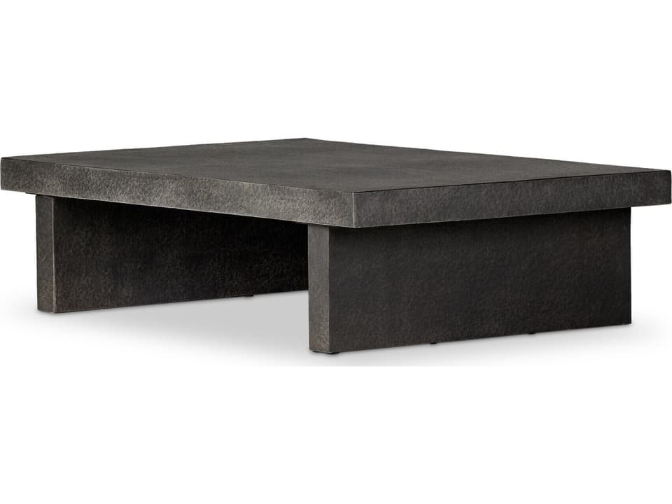 Chandler Huesca Distressed Graphite Concrete Rectangular Coffee Table