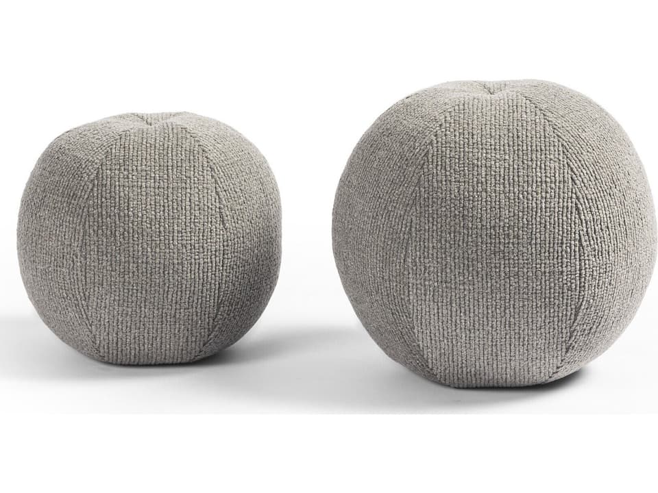 Balle Pillow Leto Grey Set of 2 12" diam, 10" diam