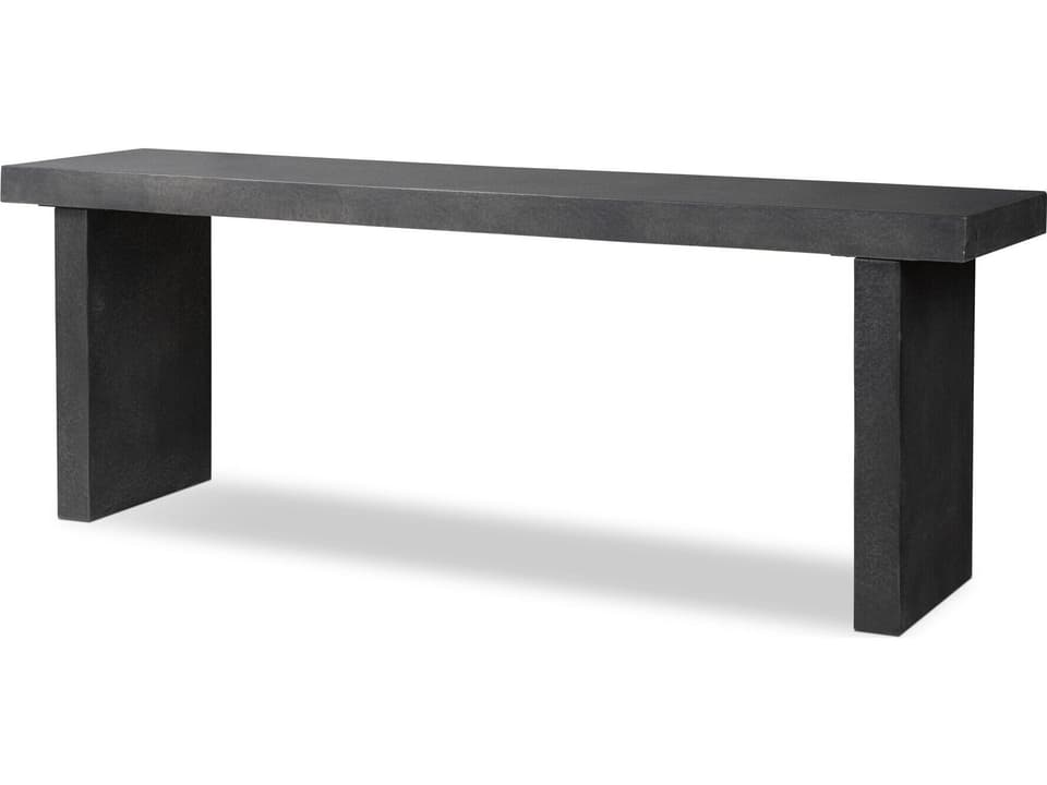 Globetrotter Outdoor Huesca Distressed Graphite Concrete Teak Rectangular Console Table