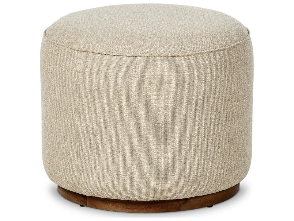 Sinclair Outdoor Ottoman with Teak Base in Stained Toasted Brown