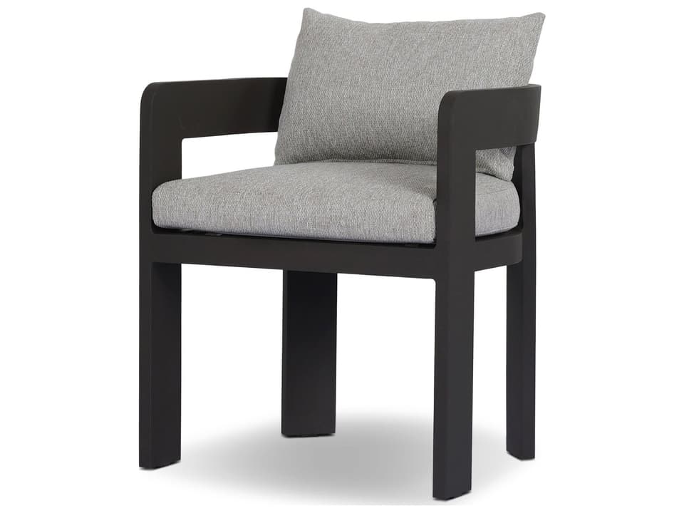 Jackson Aluminum Dining Chair with Concha Fog Olefin Upholstery