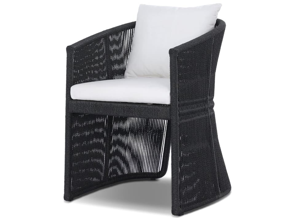 Mondira Faux Black Hyacinth Rope Dining Chair