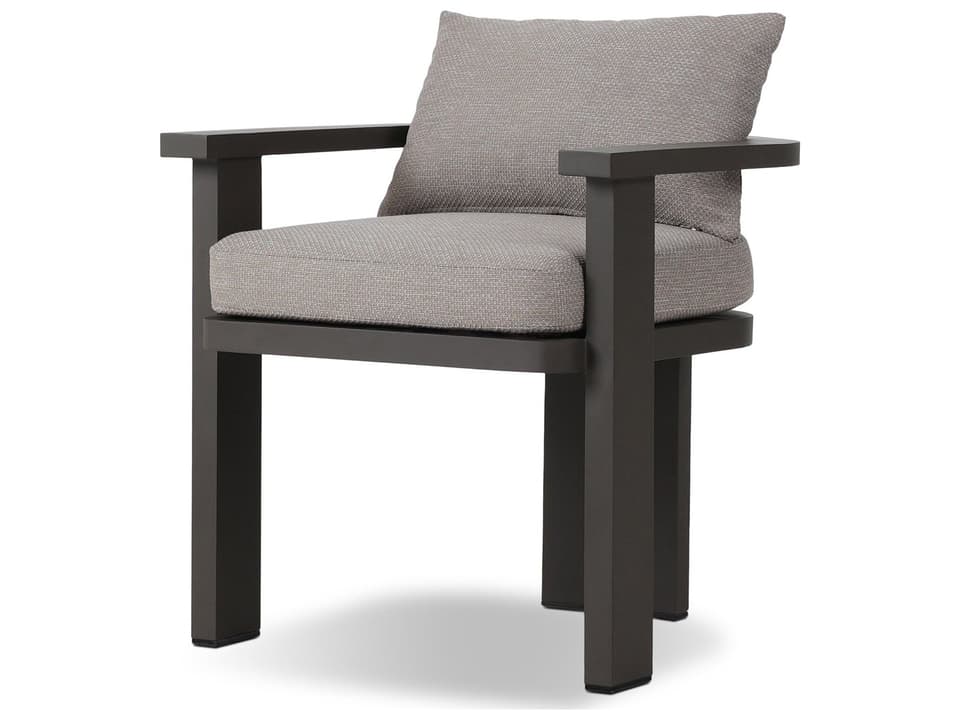 Tahana Metal Dining Chair with Olefin Cushion in Casa Grey