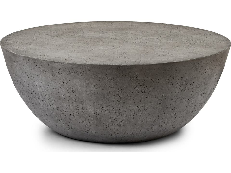 Globetrotter Outdoor Boula Aged Smoke Concrete 36" Round Coffee Table