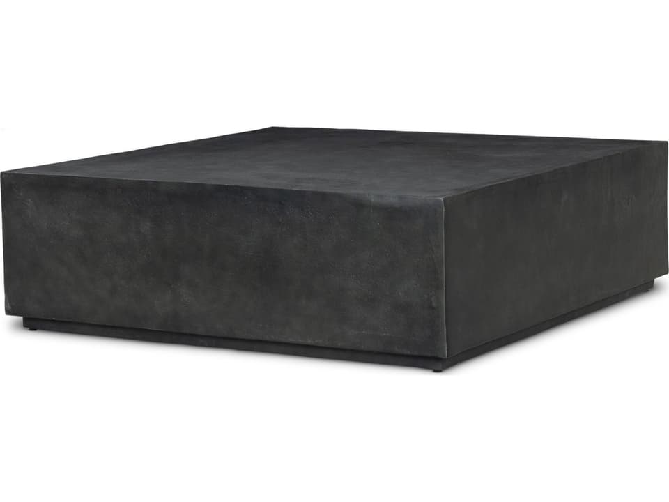 Graso Outdoor Coffee Table in Aged Grey Cast Aluminum