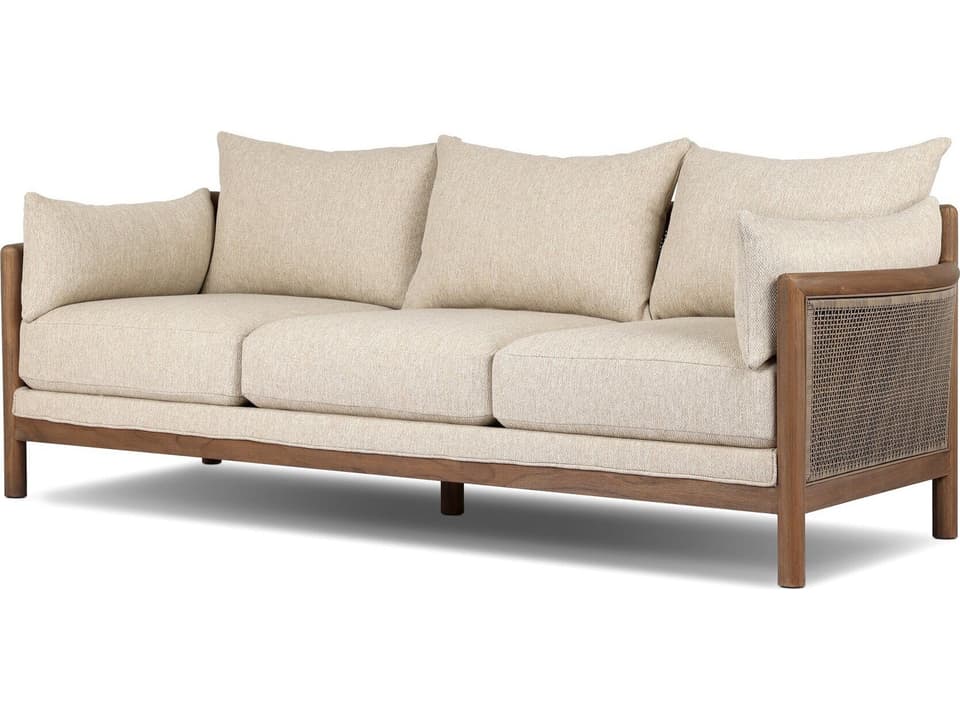 Barbosa 86-Inch Outdoor Sofa with Concha Beige Cushions